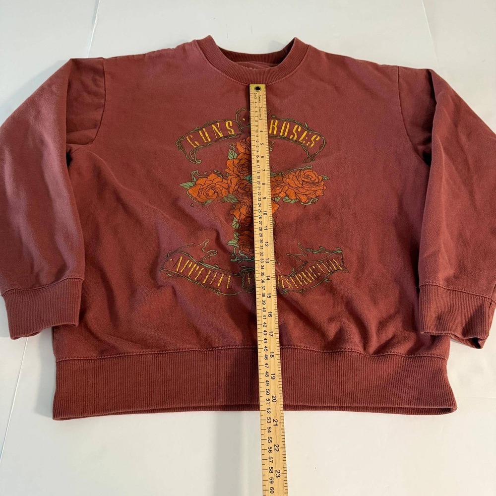 Guns N Roses Appetite for Destruction Graphic Sweatshirt Maroon Womens Medium - Picture 6 of 13